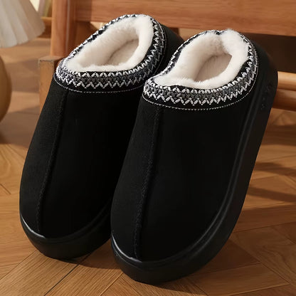 Women'S Comfort Lined Slippers Soft Sole Winter Warm Indoor Outdoor Shoes Elegant Couple Slippers